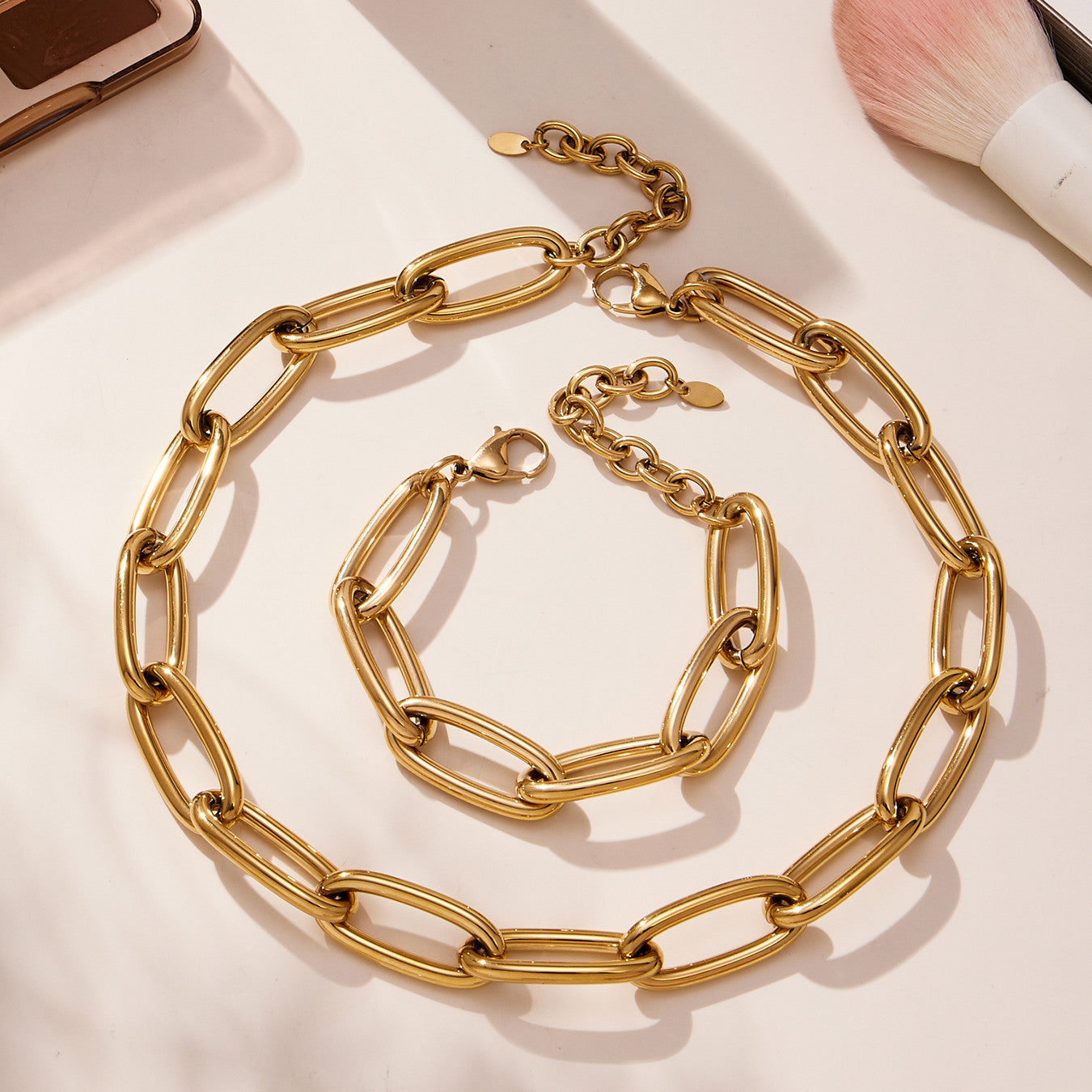 Bold Cuban Chain Necklace & Bracelet