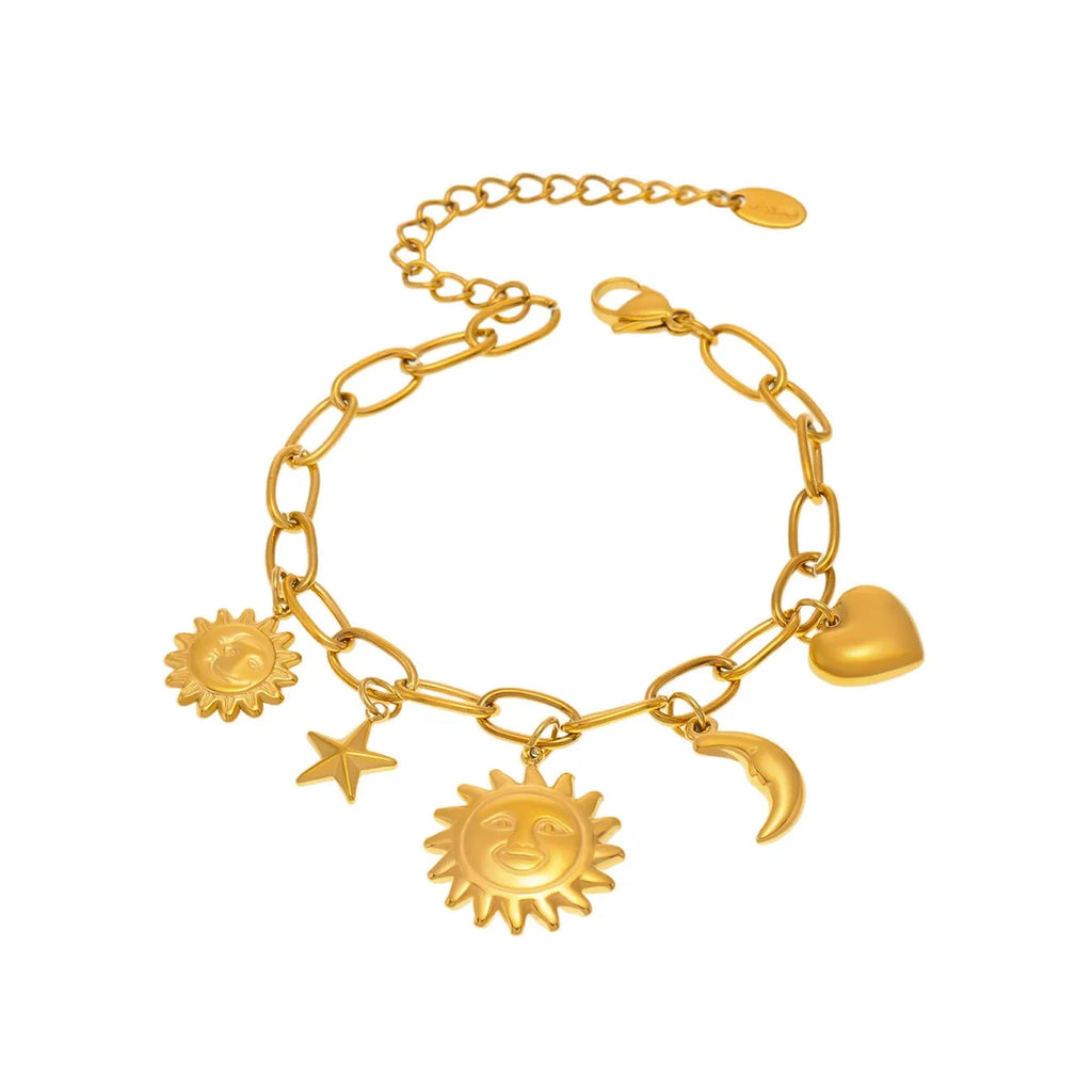 Celestial Sun & Moon Anklet and Bracelet Set
