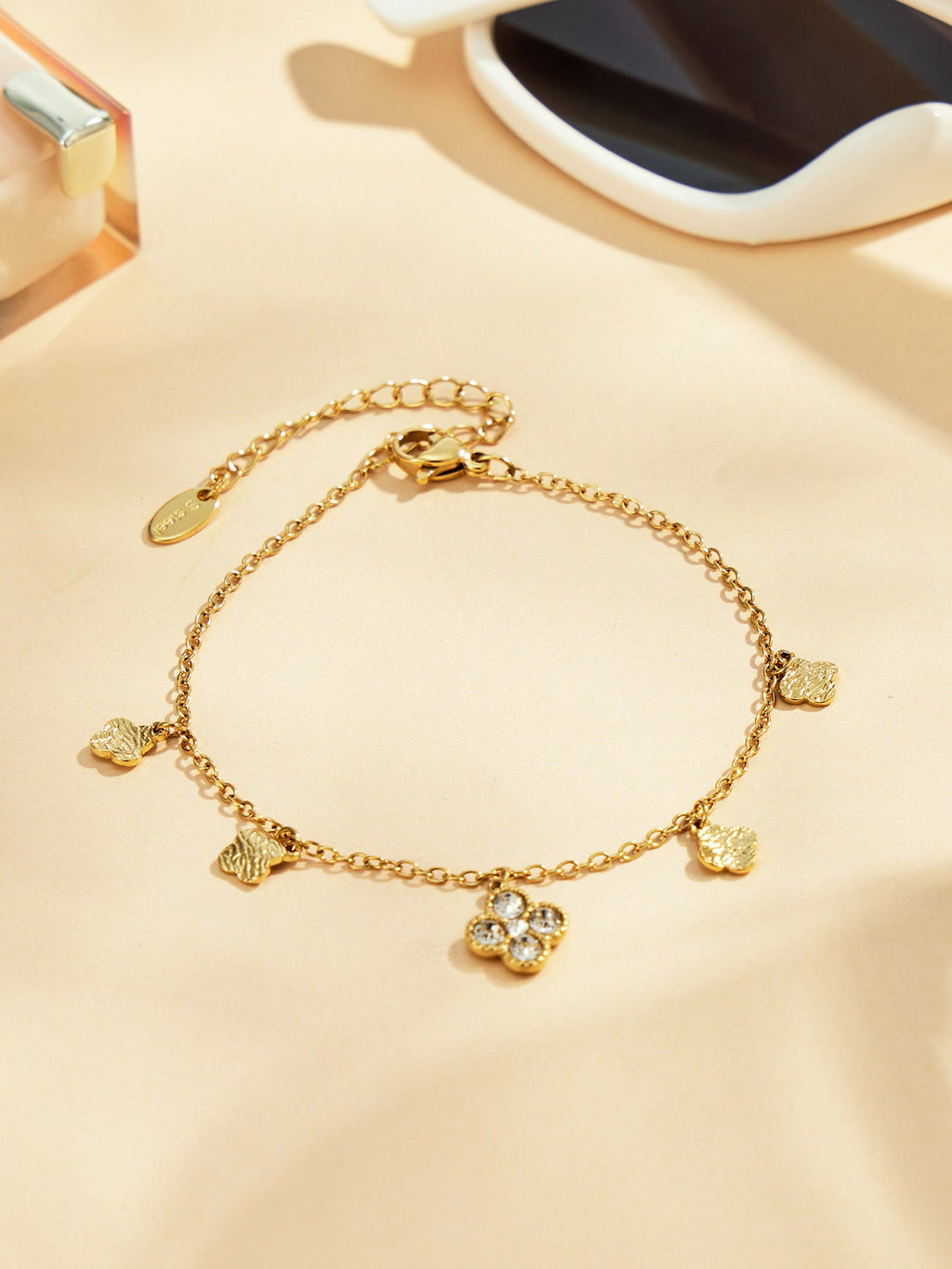Clover Zircon Necklace & Bracelet Set