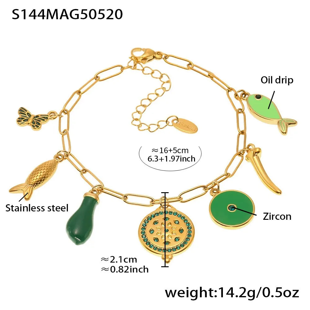 Colorful Enamel Charm Bracelet & Anklet