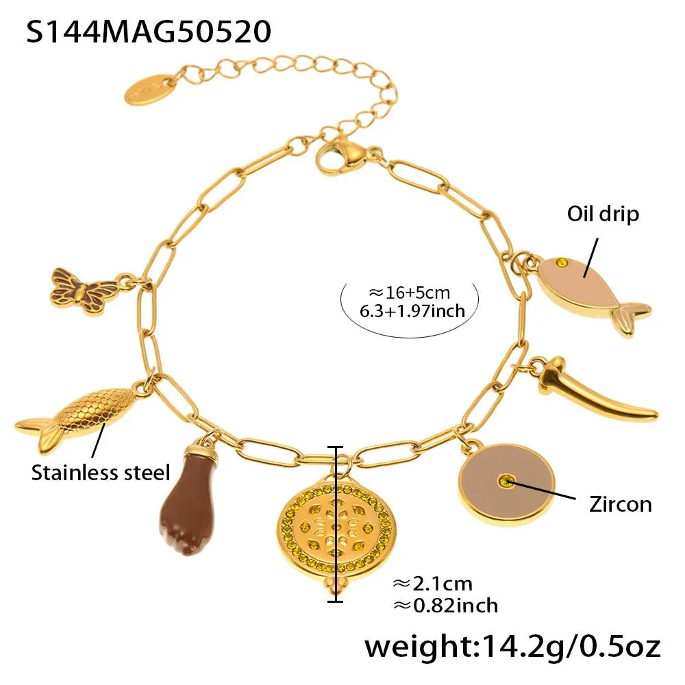 Colorful Enamel Charm Bracelet & Anklet