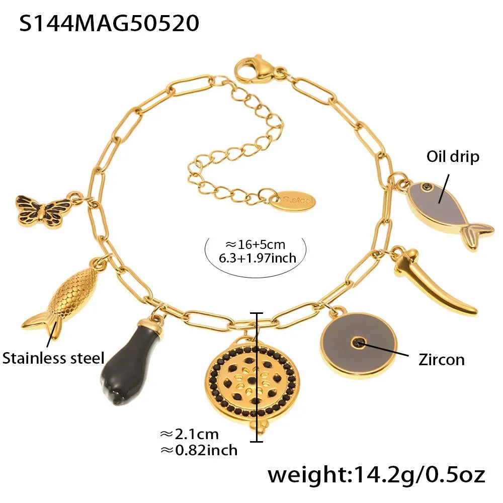 Colorful Enamel Charm Bracelet & Anklet