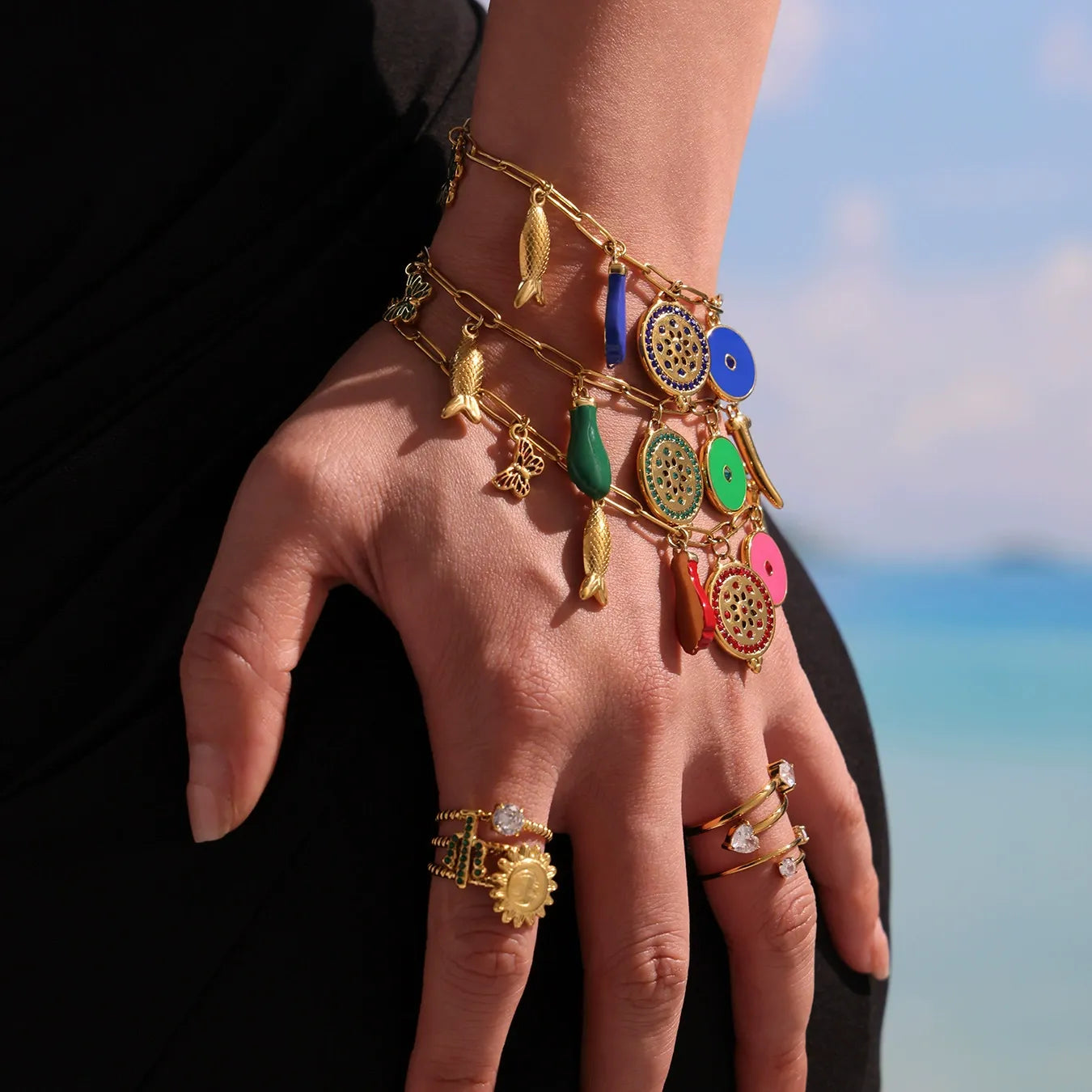 Colorful Enamel Charm Bracelet & Anklet