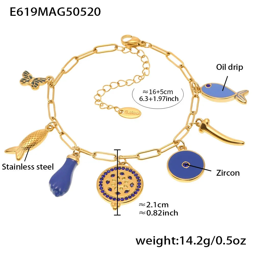 Colorful Enamel Charm Bracelet & Anklet