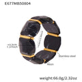 316L Stainless Steel Colorful Resin Wide Elastic Bracelet