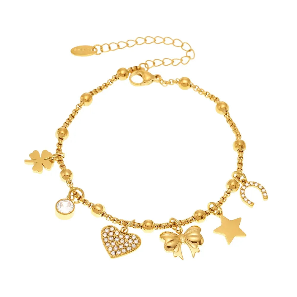 Customizable Zirconia Charm Bracelet & Anklet Set