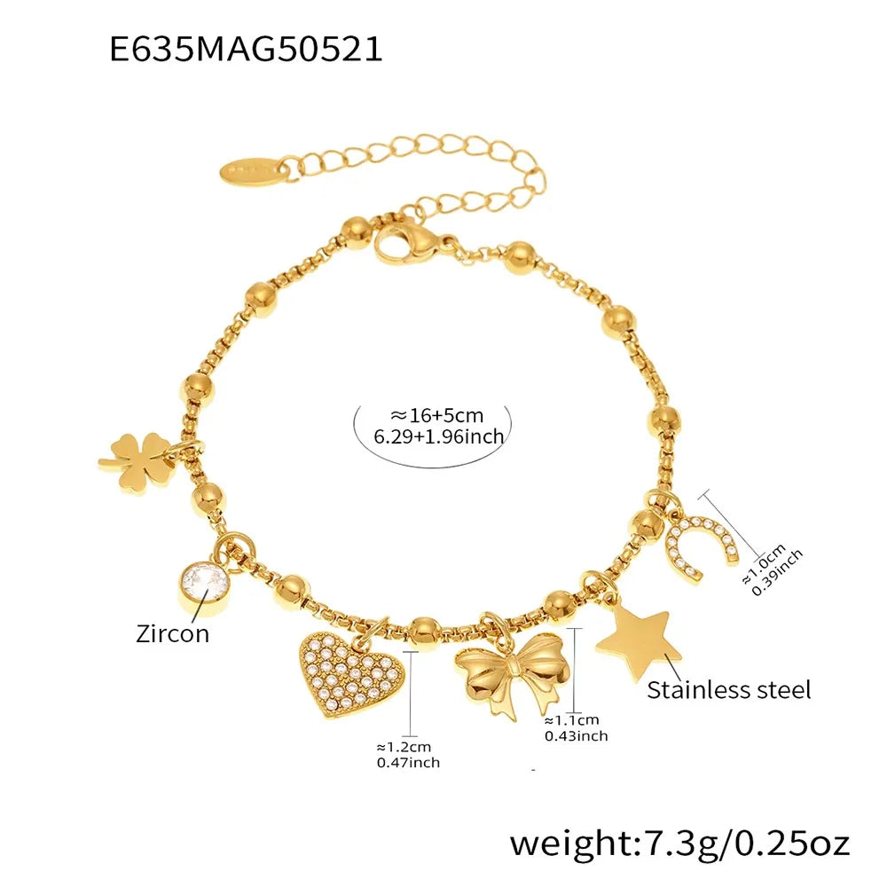 Customizable Zirconia Charm Bracelet & Anklet Set