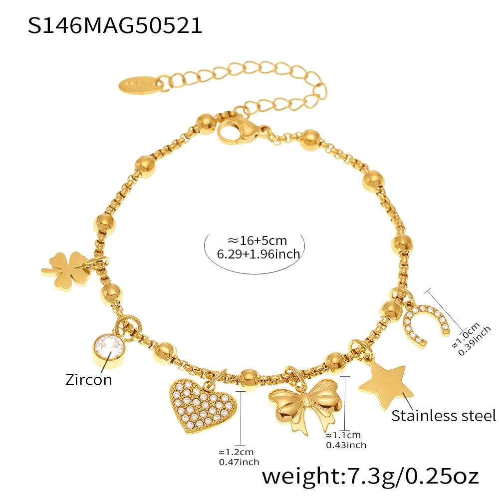 Customizable Zirconia Charm Bracelet & Anklet Set
