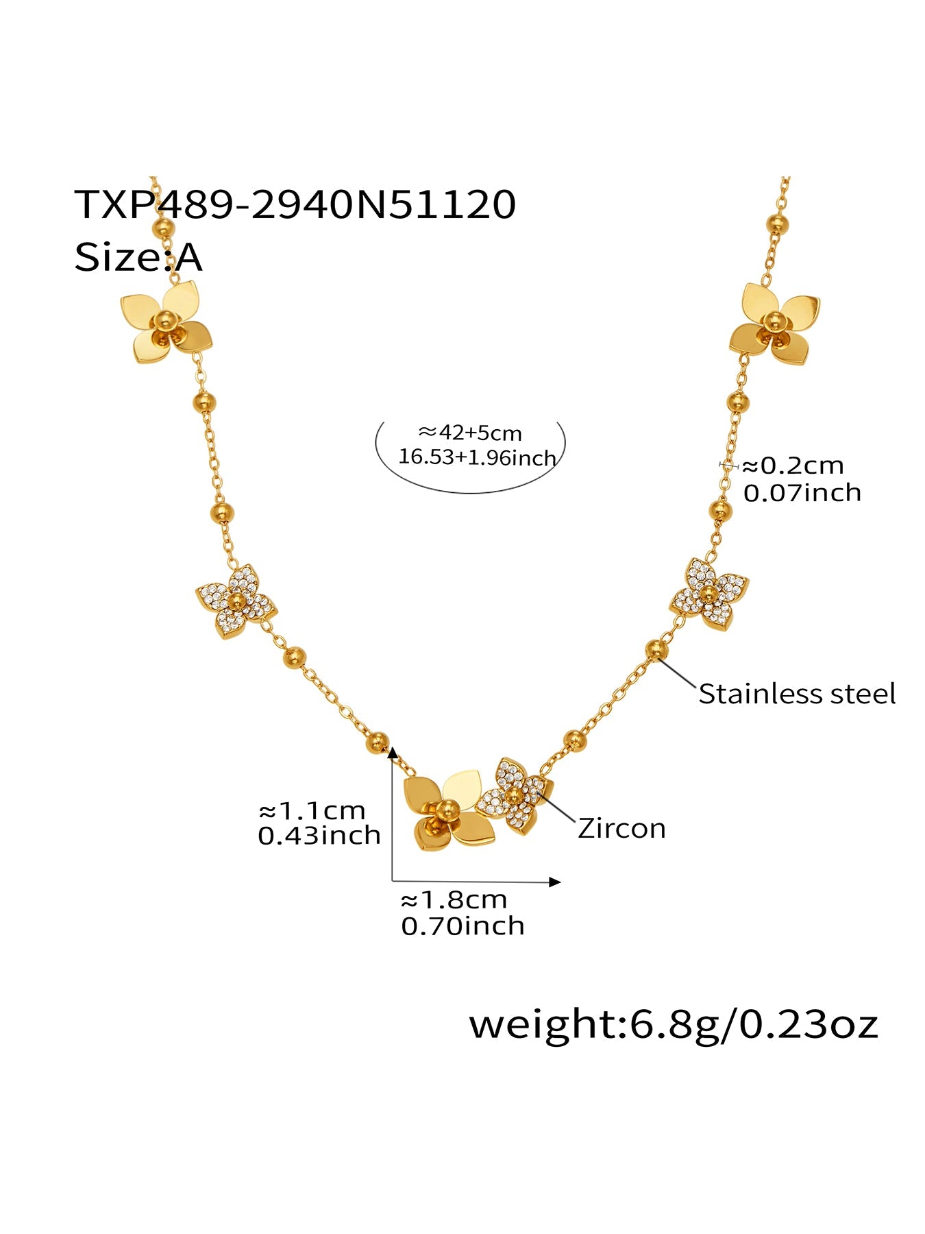 Flower CZ Jewelry Set