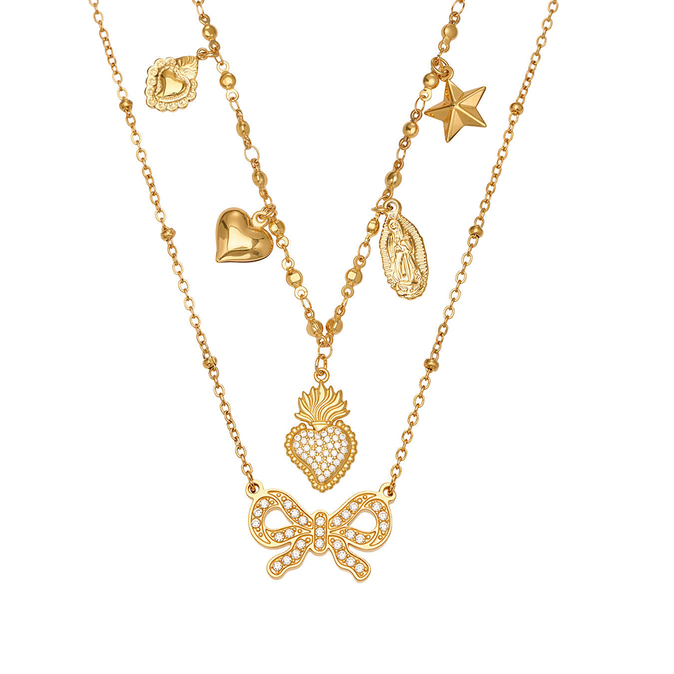 Dainty Charm Layering Necklace Set