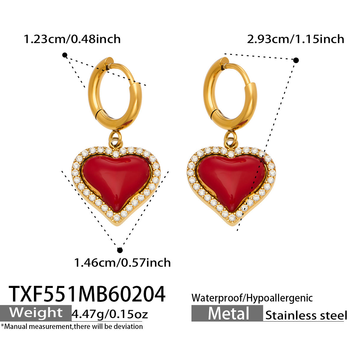 Enamel Red Heart Zircon Collection