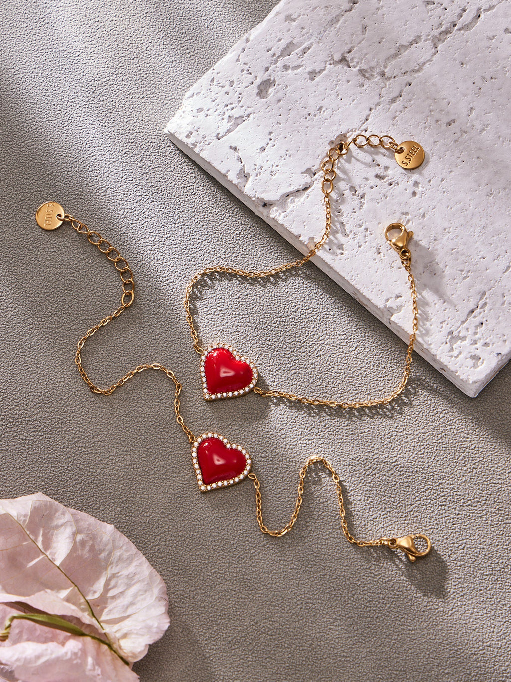 Enamel Red Heart Zircon Collection