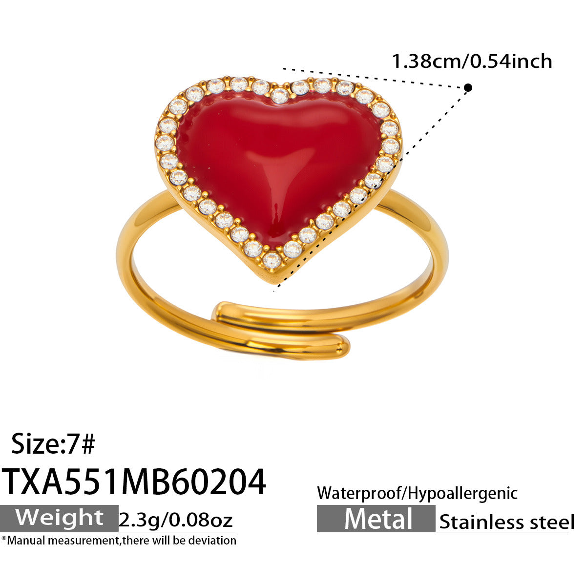 Enamel Red Heart Zircon Collection