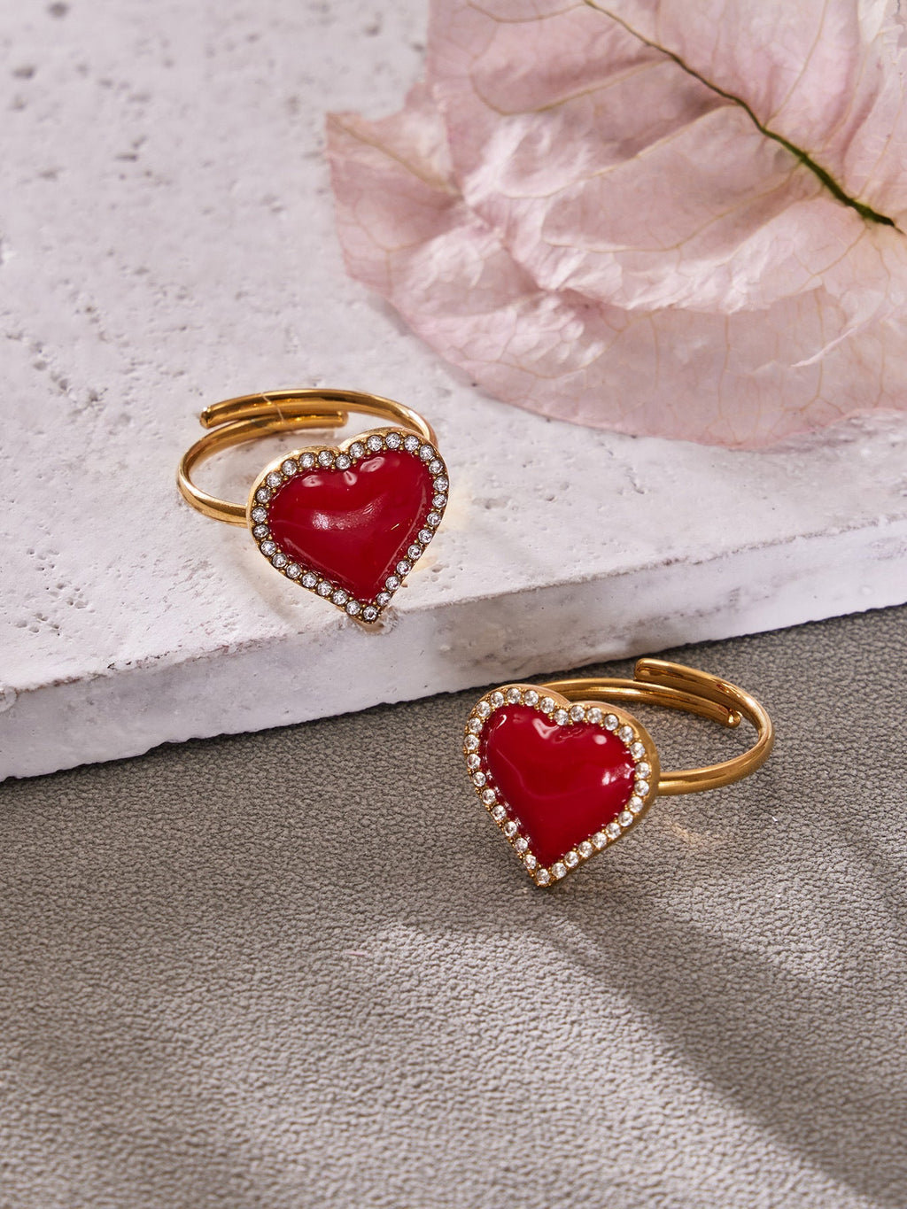 Enamel Red Heart Zircon Collection