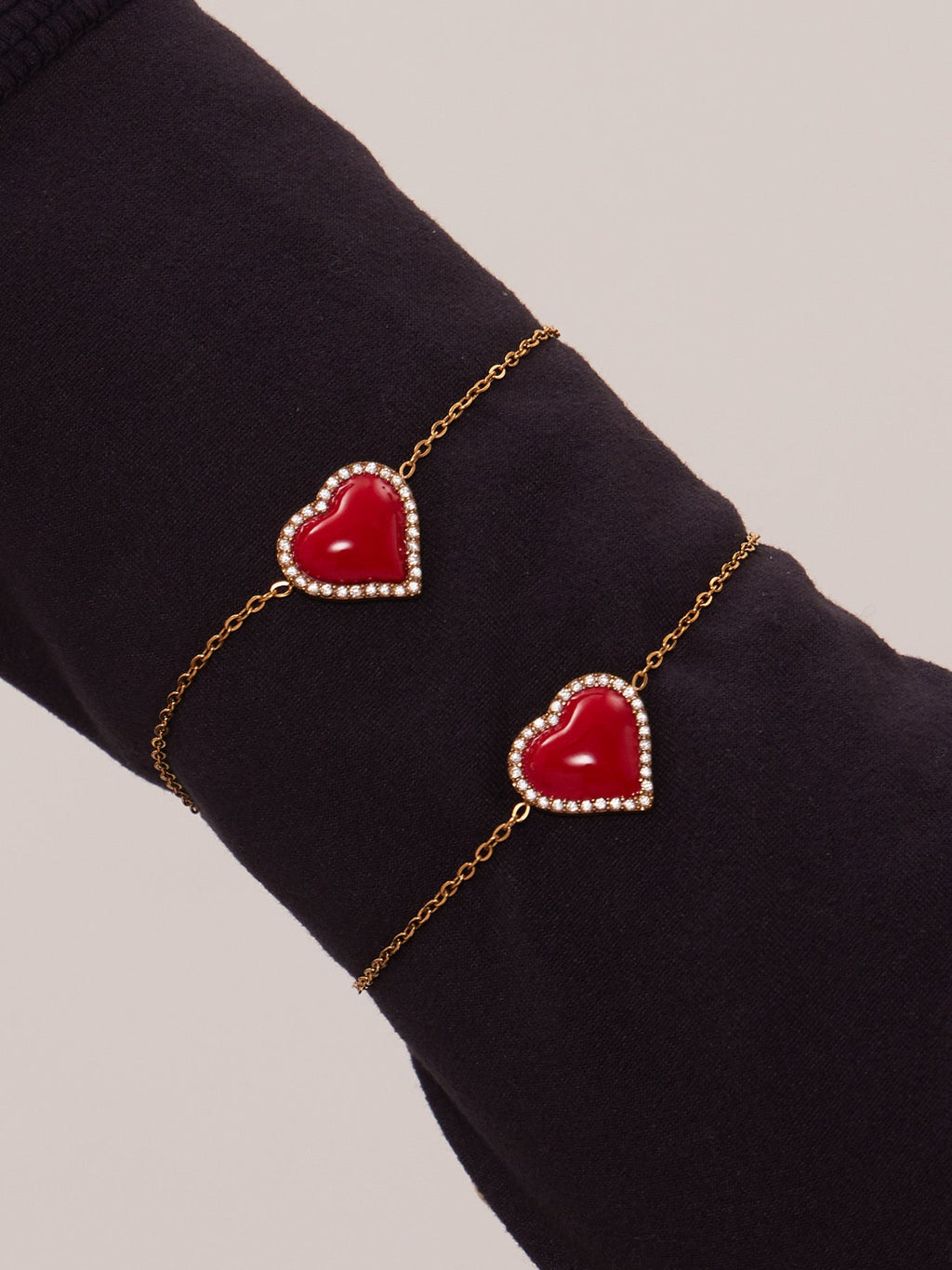 Enamel Red Heart Zircon Collection