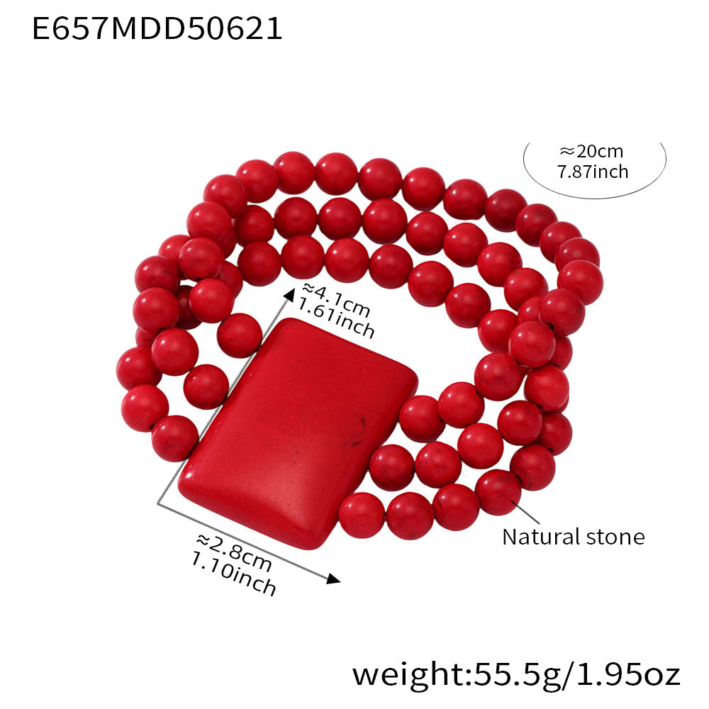 316L Stainless Steel Exquisitely Carved Natural Stone Maitreya Buddha Beaded Bracelet