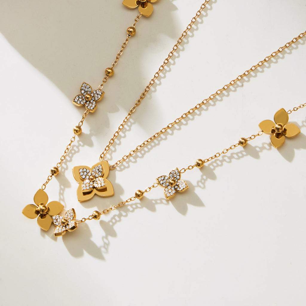 Flower CZ Jewelry Set