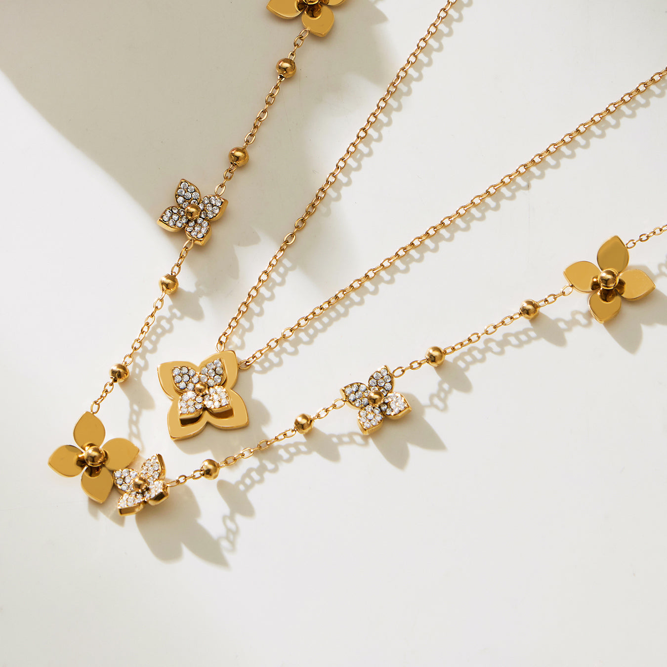 Flower CZ Jewelry Set