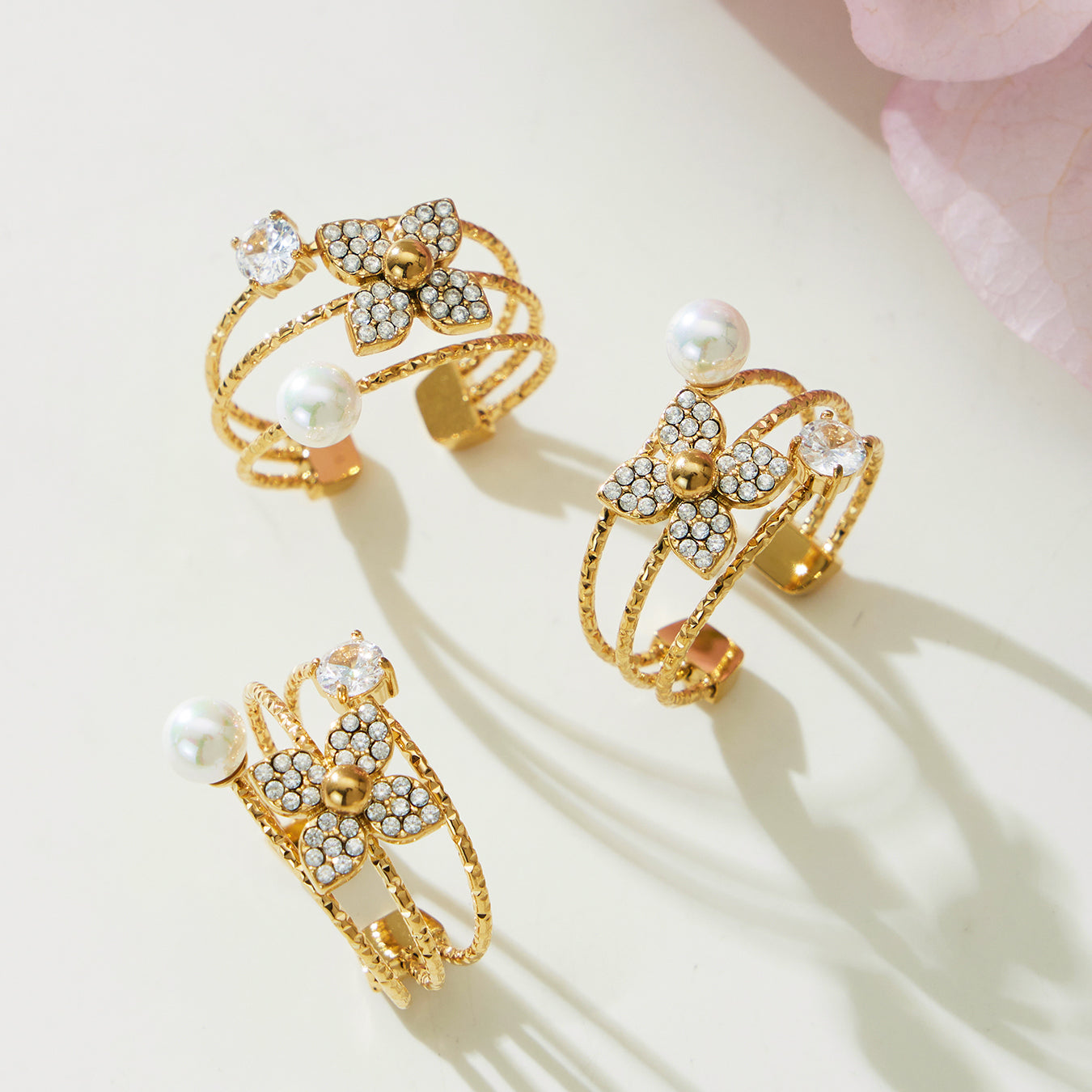 Flower CZ Jewelry Set
