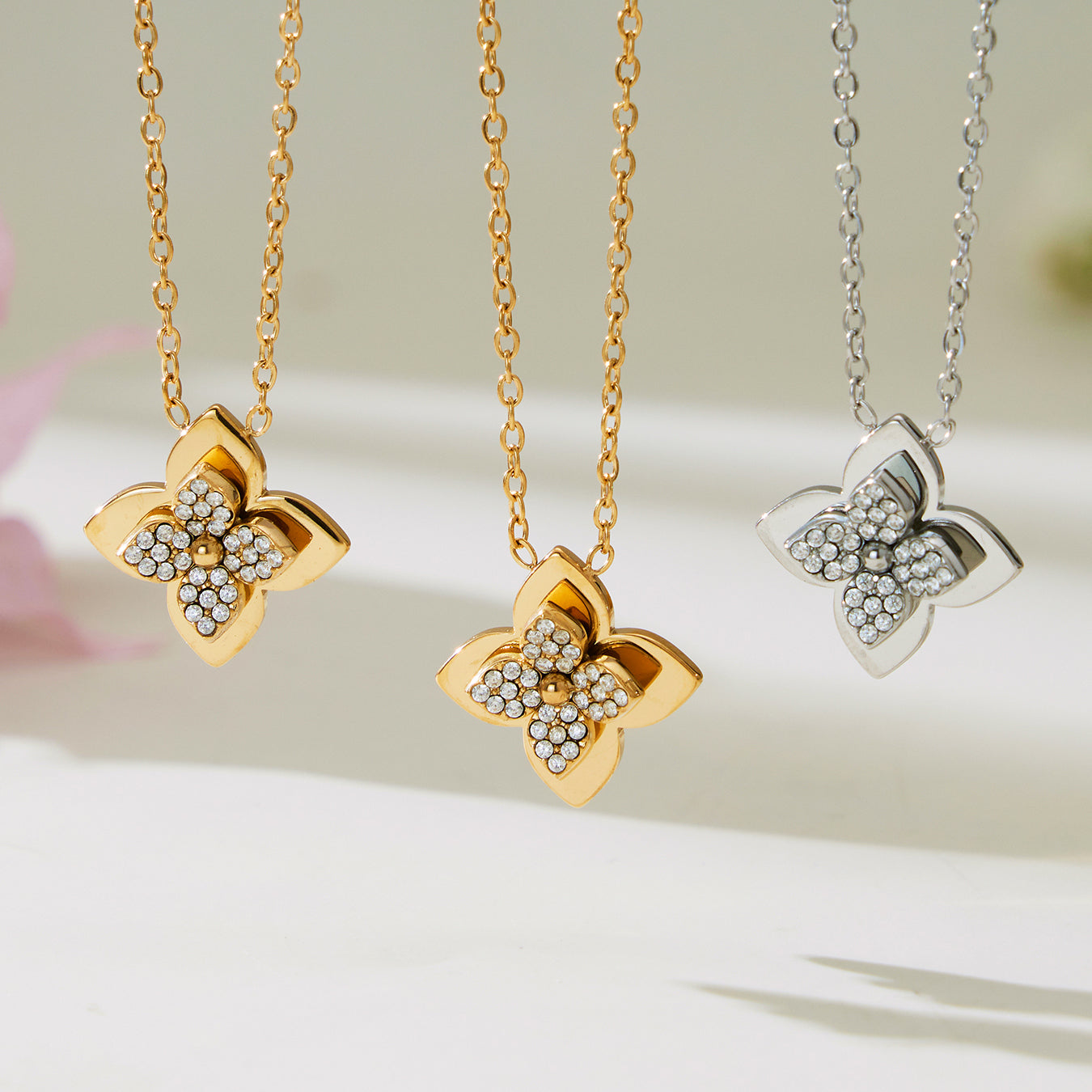 Flower CZ Jewelry Set