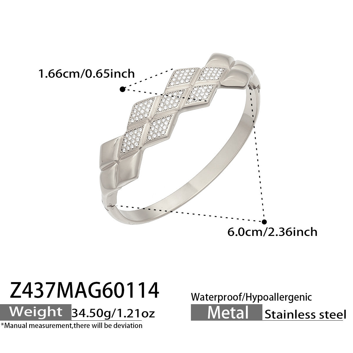 316L Stainless Steel French Chic Paved Zircon Bracelet Set
