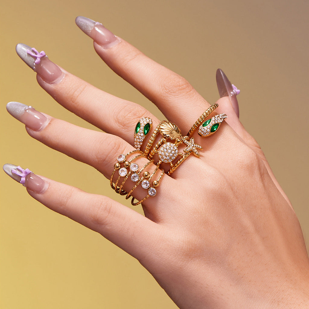Geometric Cutout Zirconia Stacking Ring
