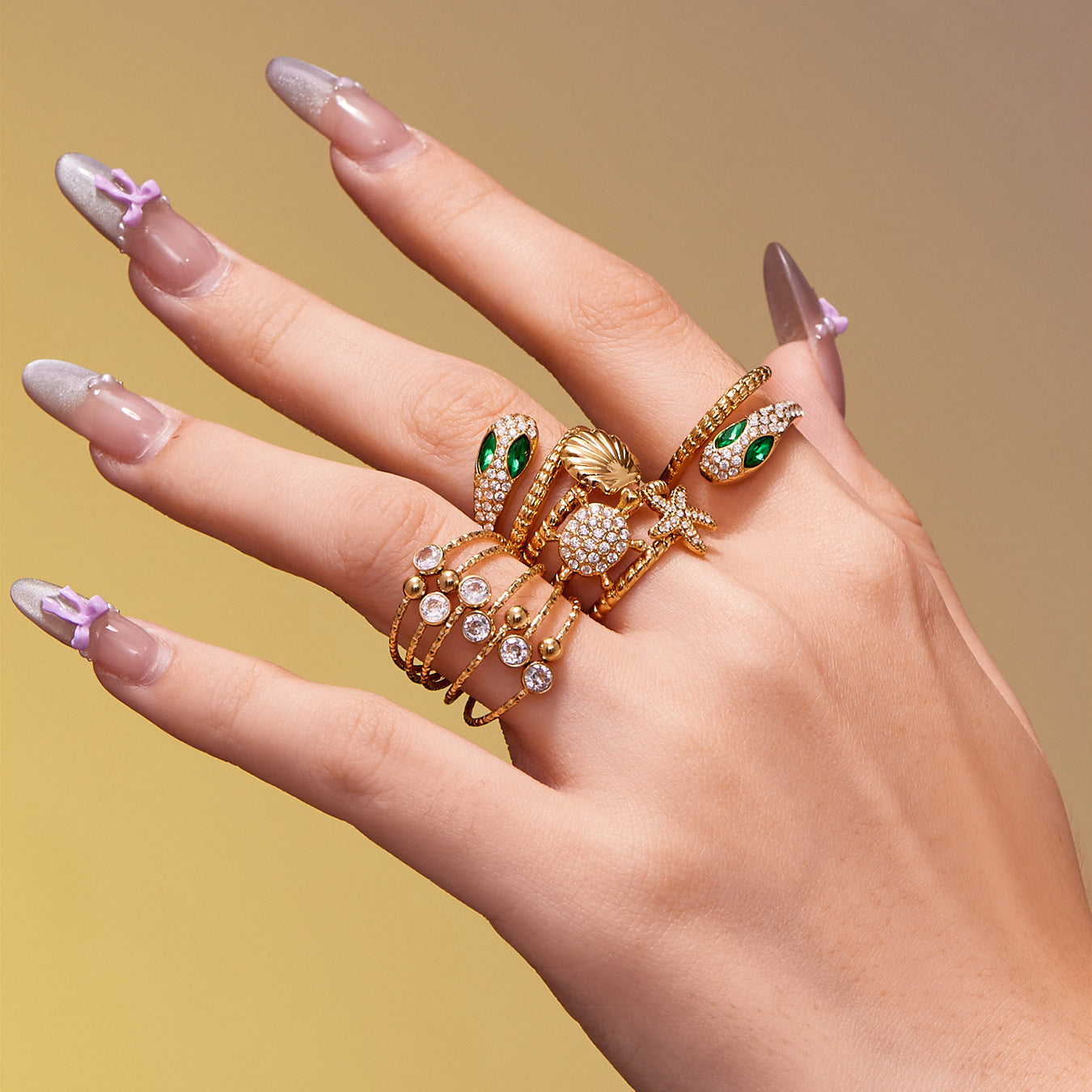 Geometric Cutout Zirconia Stacking Ring