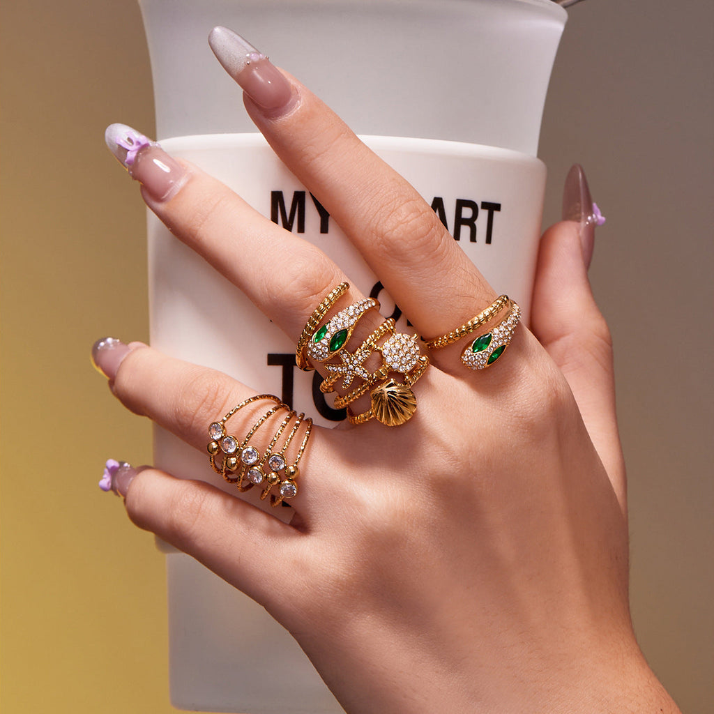 Geometric Cutout Zirconia Stacking Ring