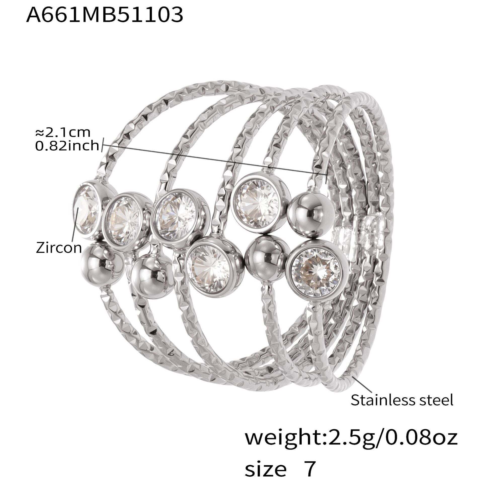 Geometric Cutout Zirconia Stacking Ring
