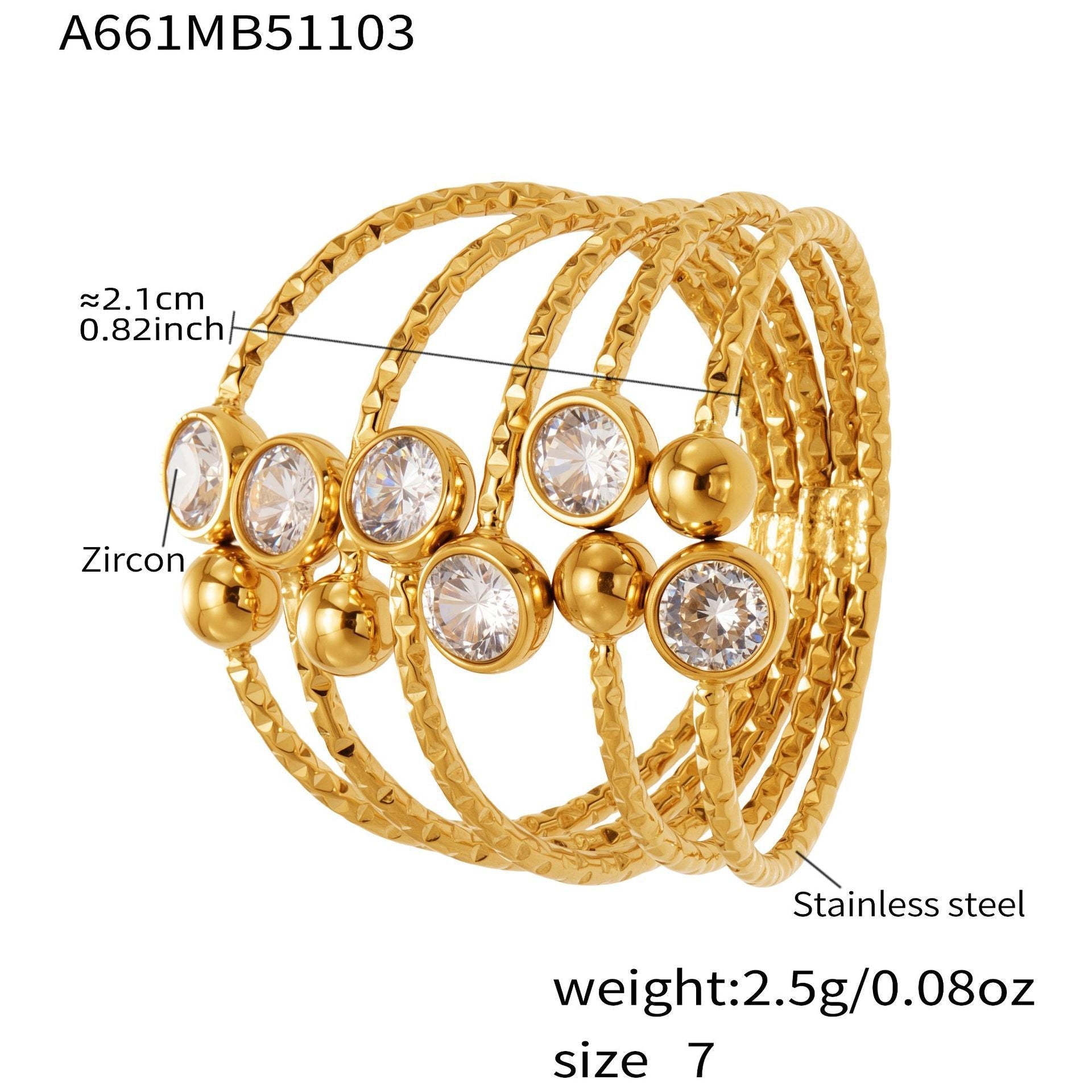 Geometric Cutout Zirconia Stacking Ring