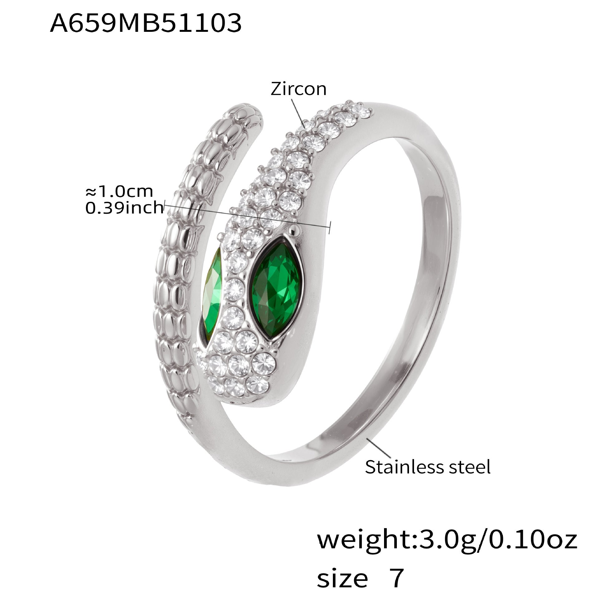 Geometric Cutout Zirconia Stacking Ring