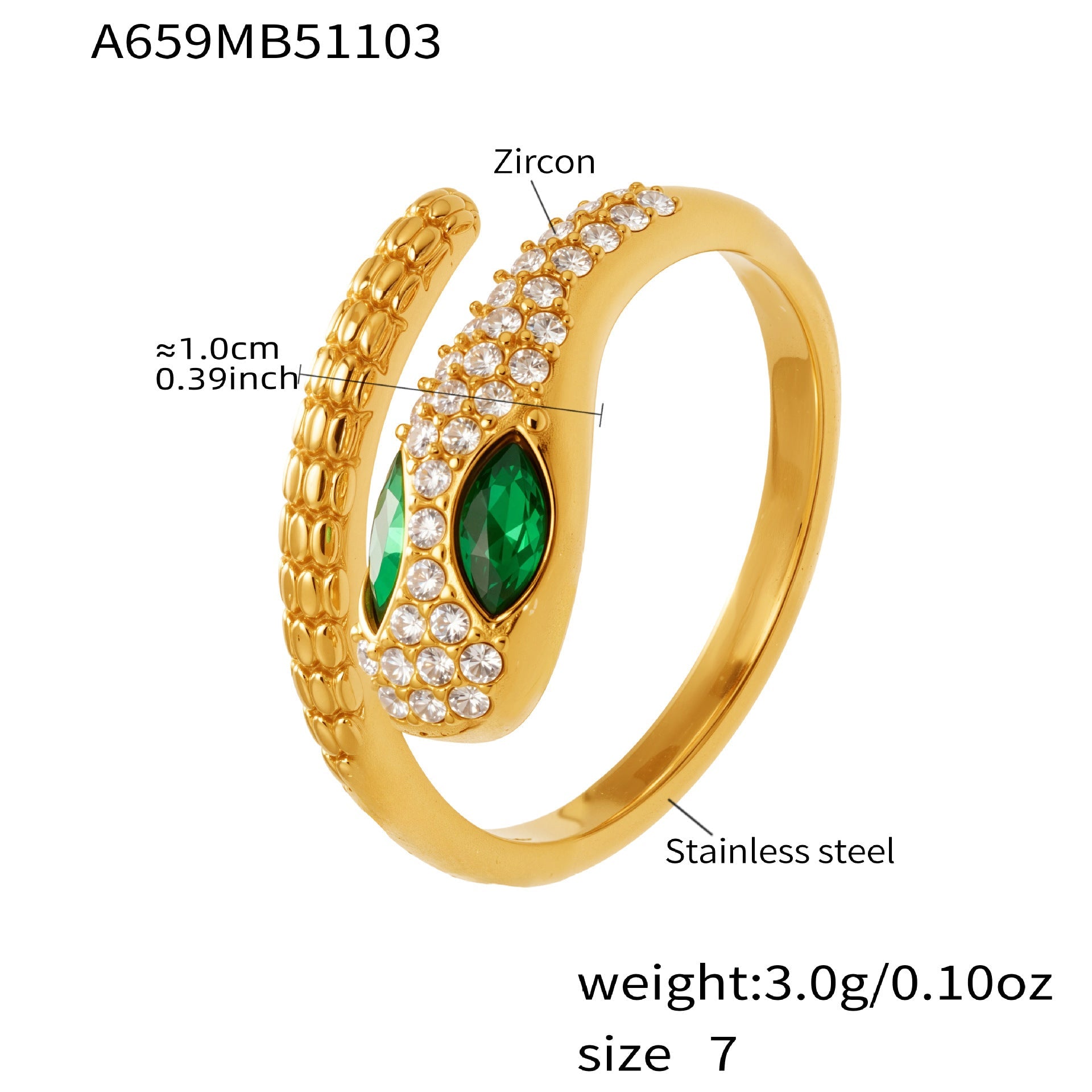 Geometric Cutout Zirconia Stacking Ring