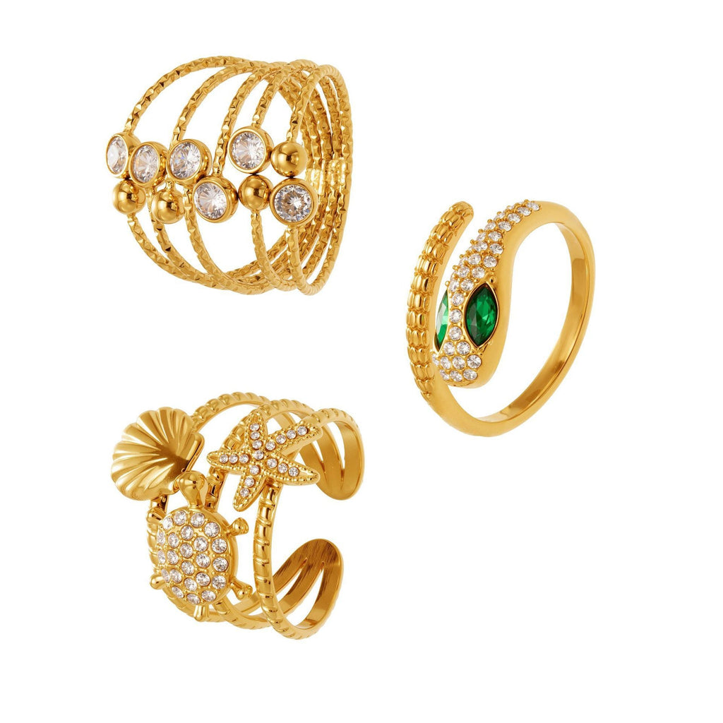Geometric Cutout Zirconia Stacking Ring