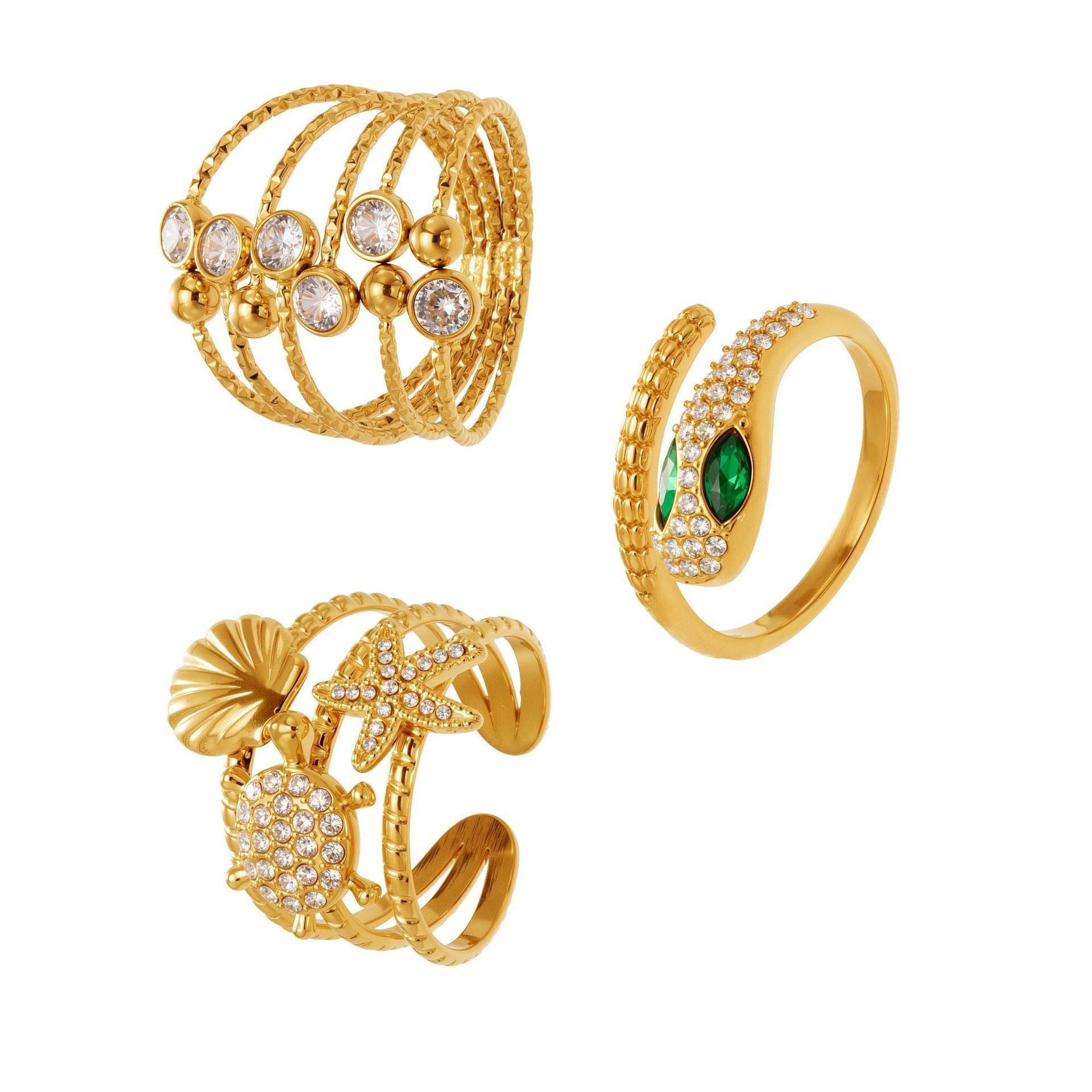 Geometric Cutout Zirconia Stacking Ring