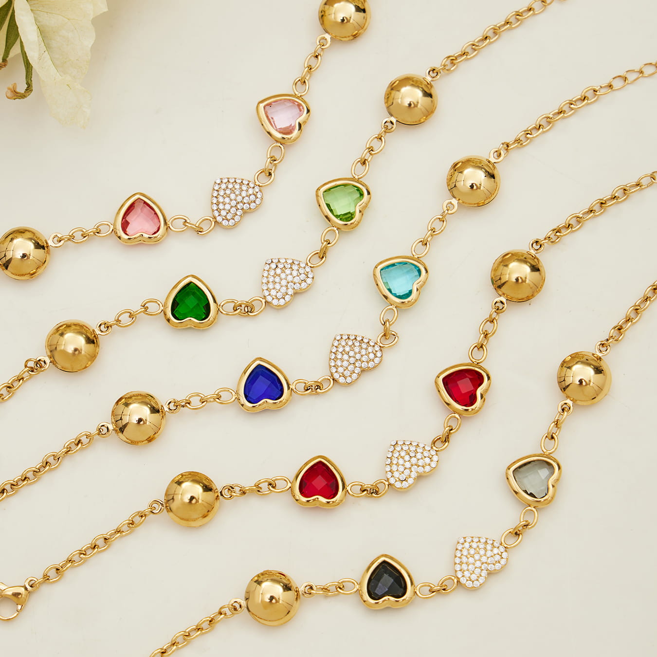 Colorful Glass Stone Jewelry Set