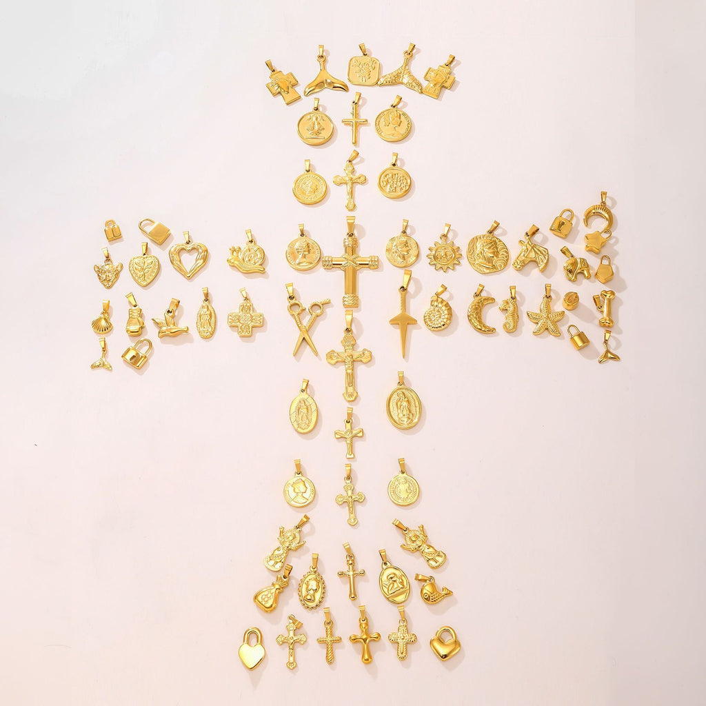Gold Pendant Charm Necklace