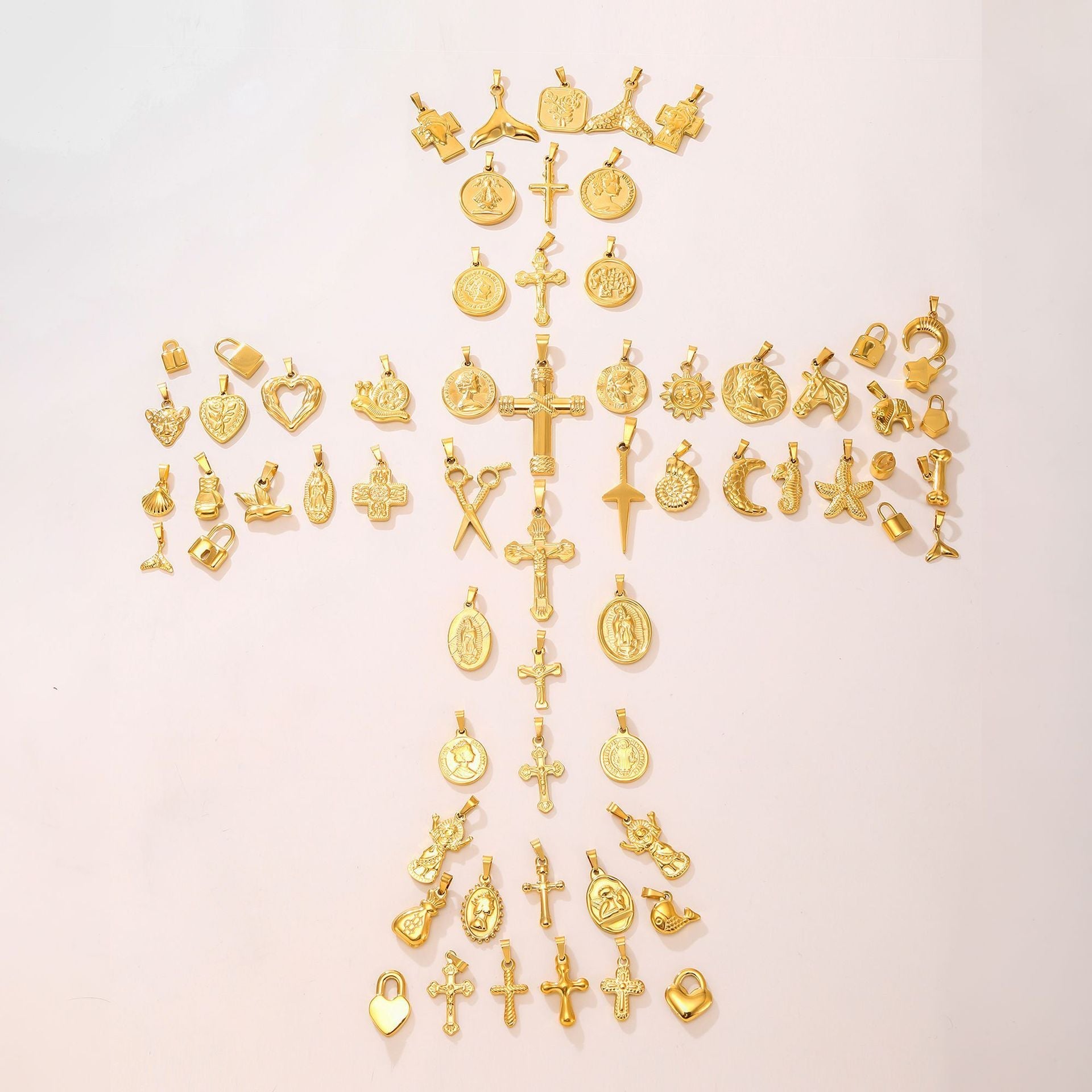 Gold Pendant Charm Necklace