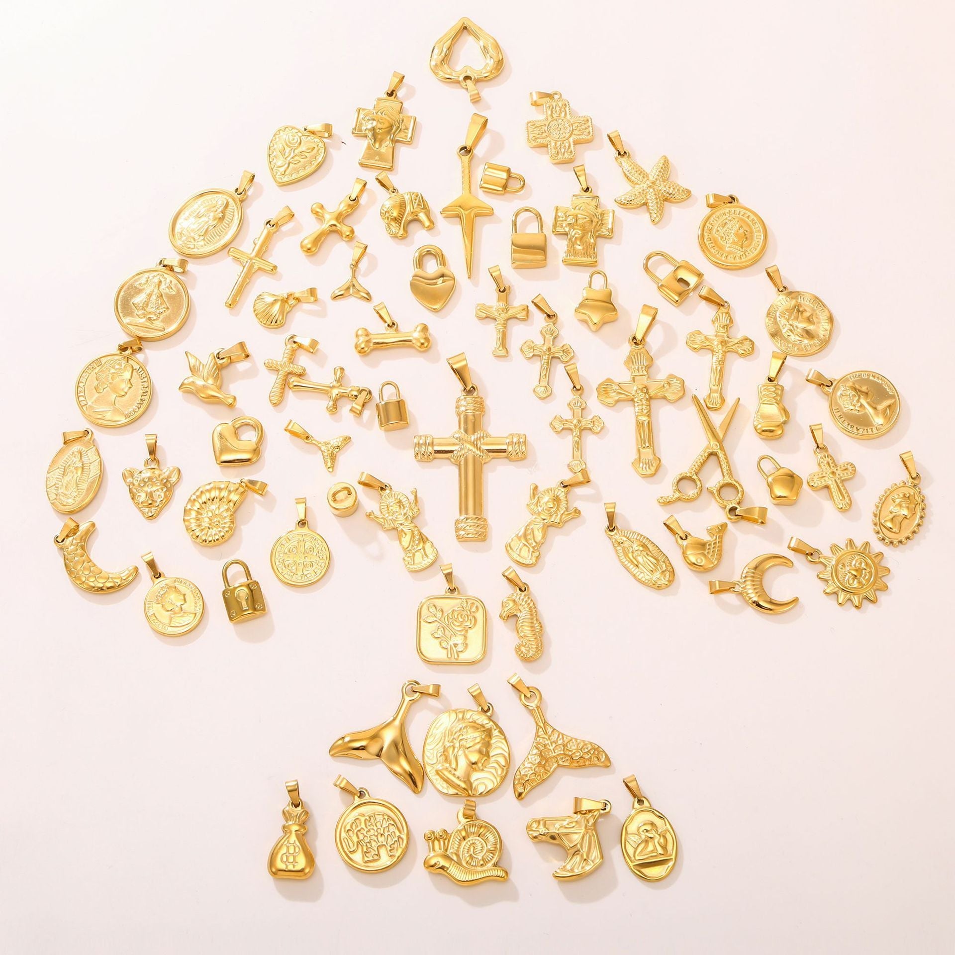 Gold Pendant Charm Necklace