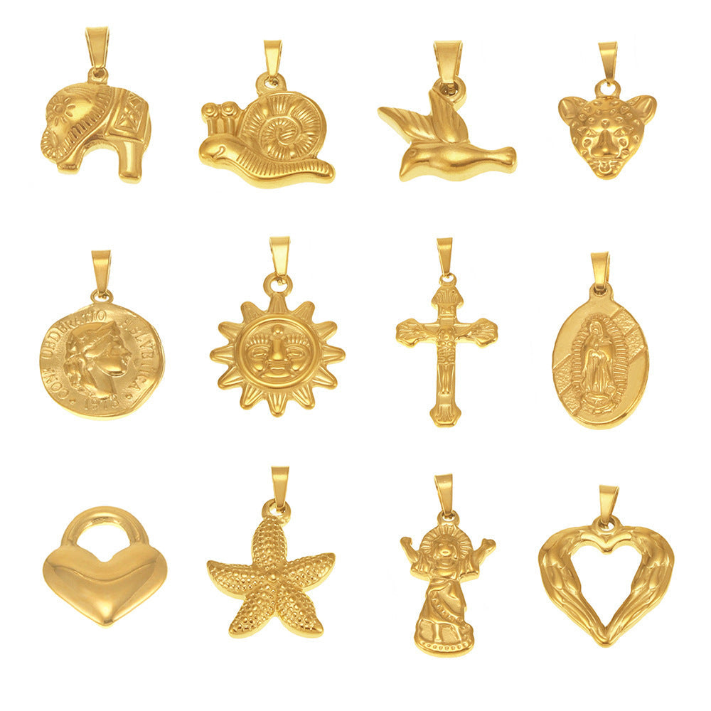 Gold Pendant Charm Necklace