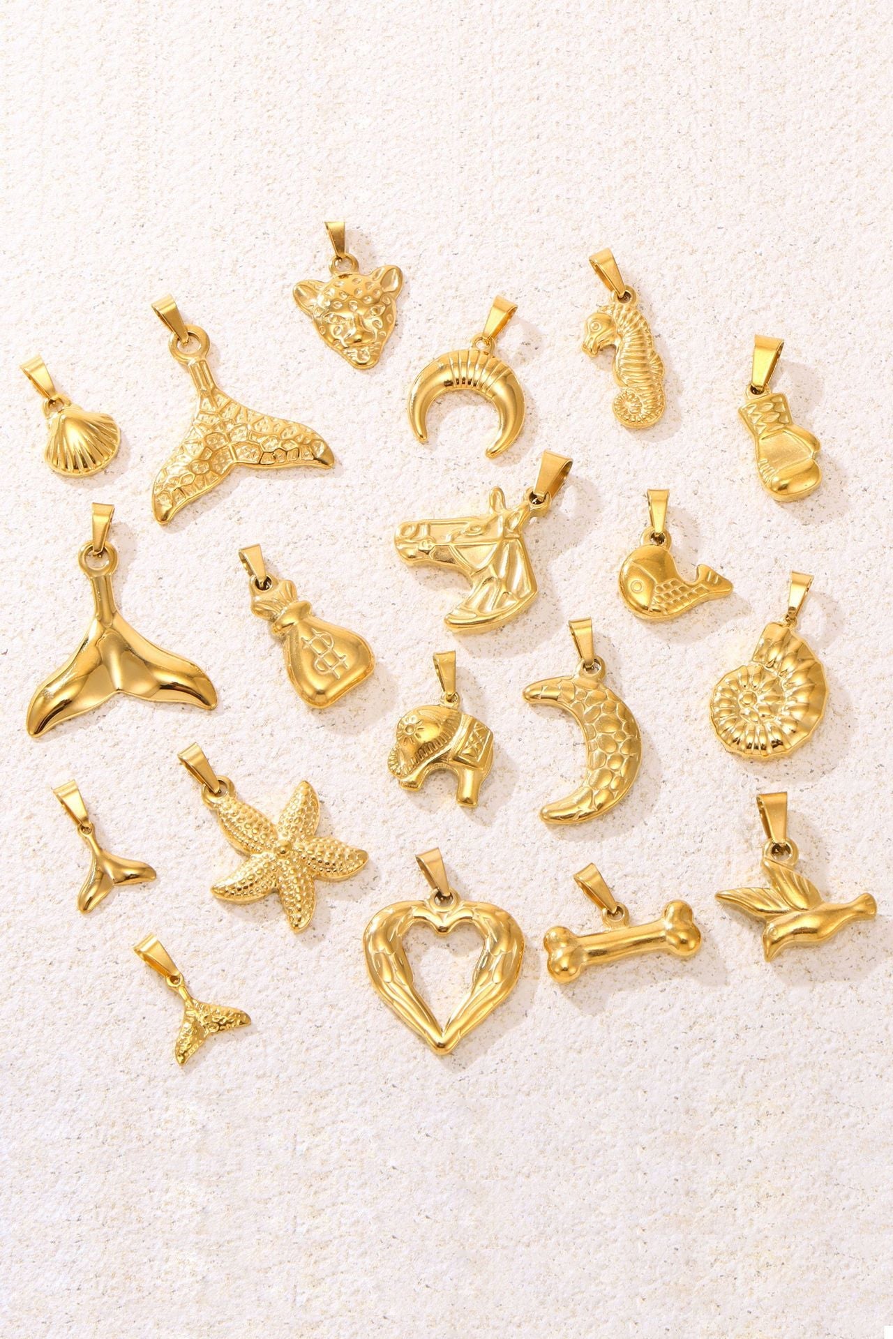 Gold Pendant Charm Necklace