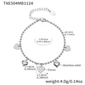 Heart CZ Charm Jewelry Set | Necklace, Bracelet, Anklet & Earrings