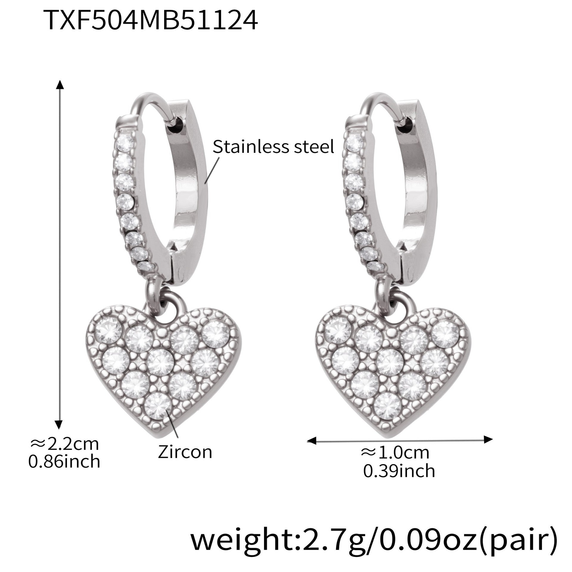 Heart CZ Charm Jewelry Set | Necklace, Bracelet, Anklet & Earrings