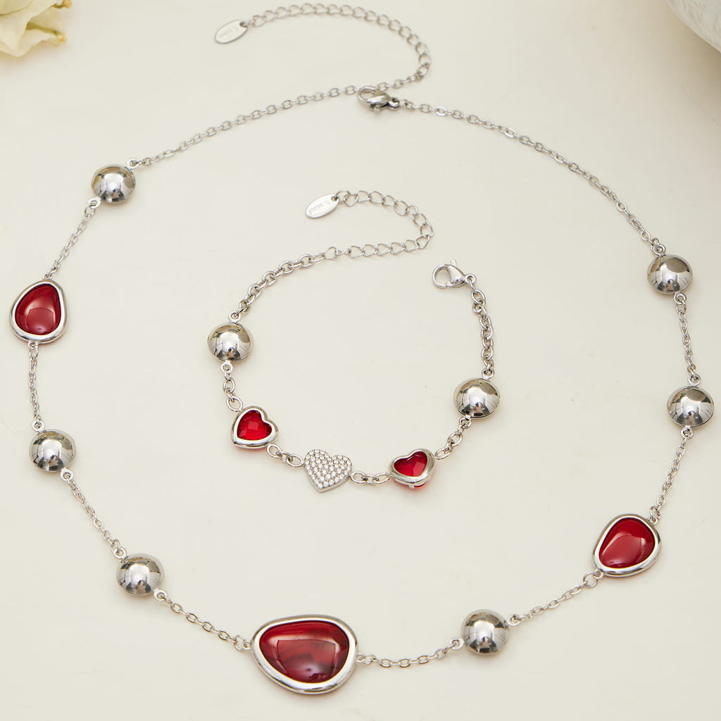 Colorful Glass Stone Jewelry Set