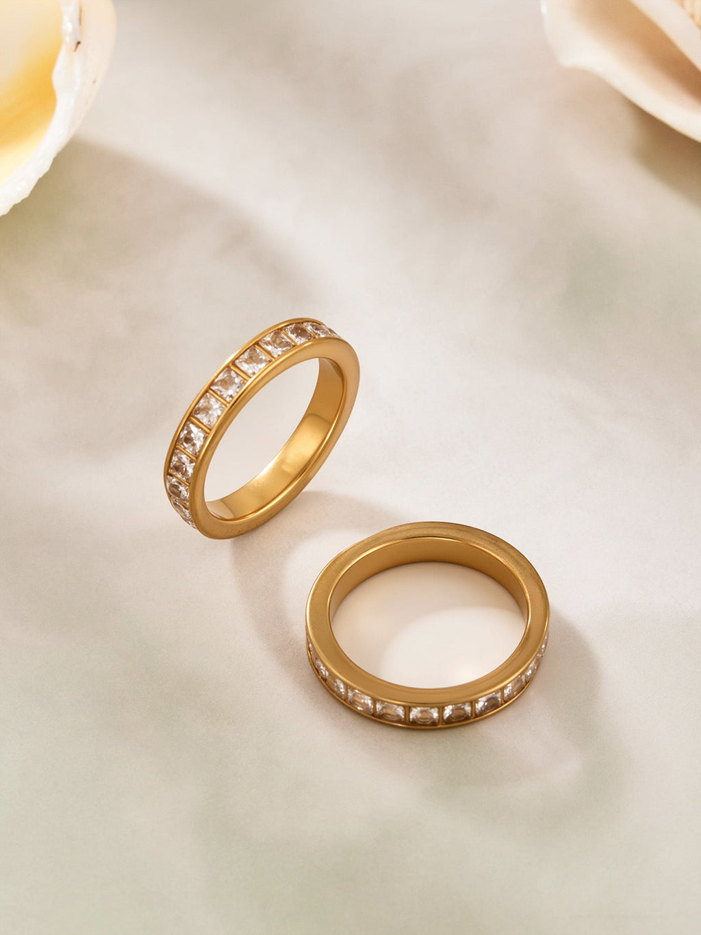 Colorful Zircon Gold Rings