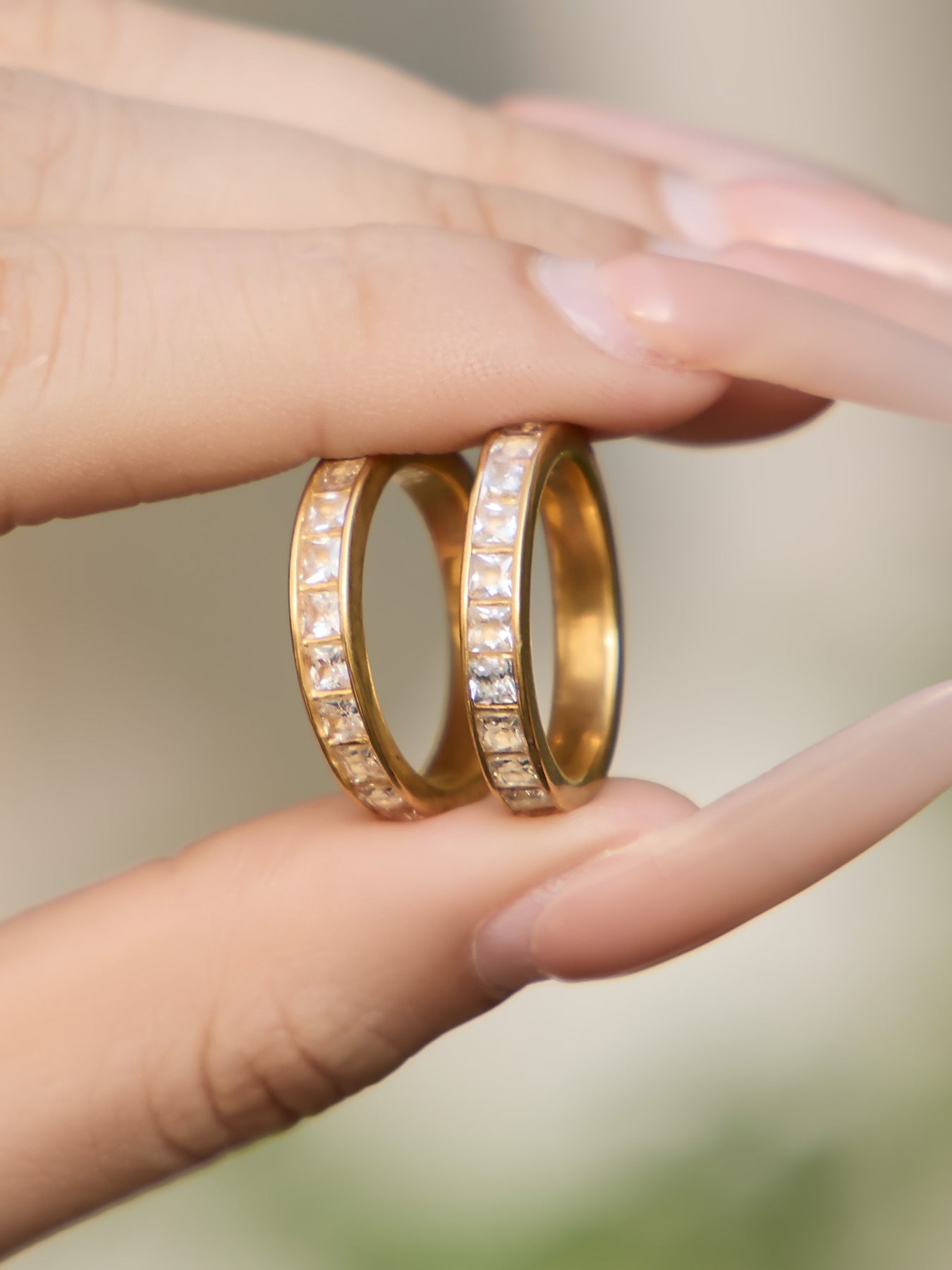 Colorful Zircon Gold Rings