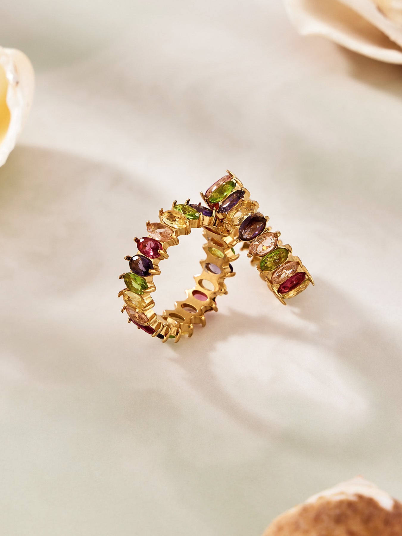 Colorful Zircon Gold Rings