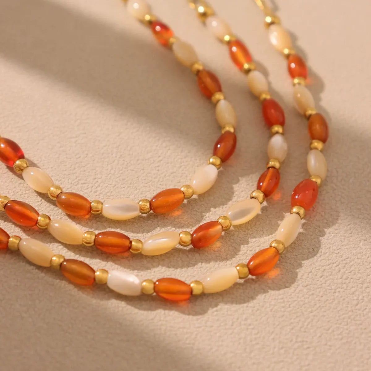 Natural Agate & Shell Bead Jewelry Set