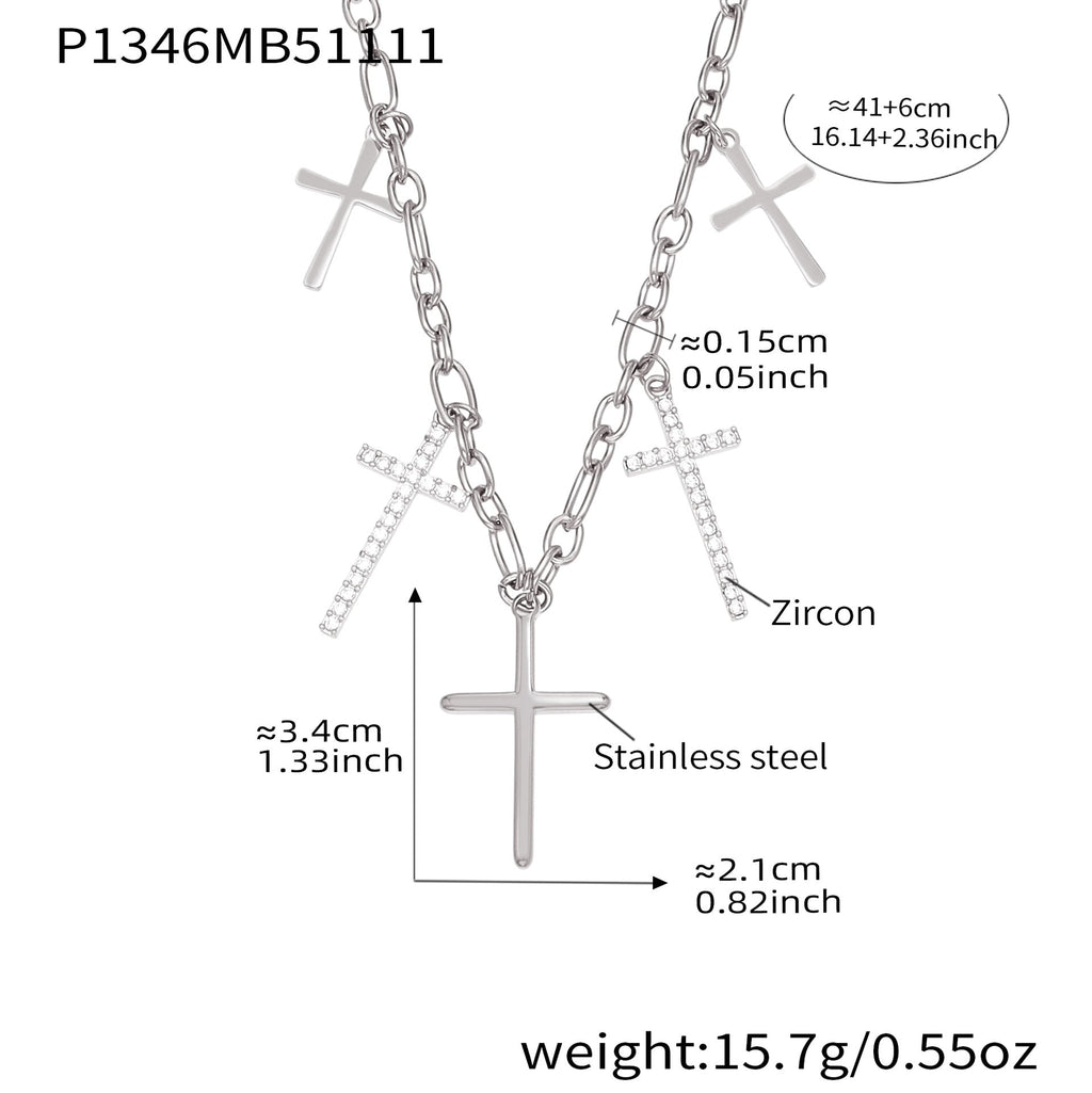 Pavé Cross Layering Necklace