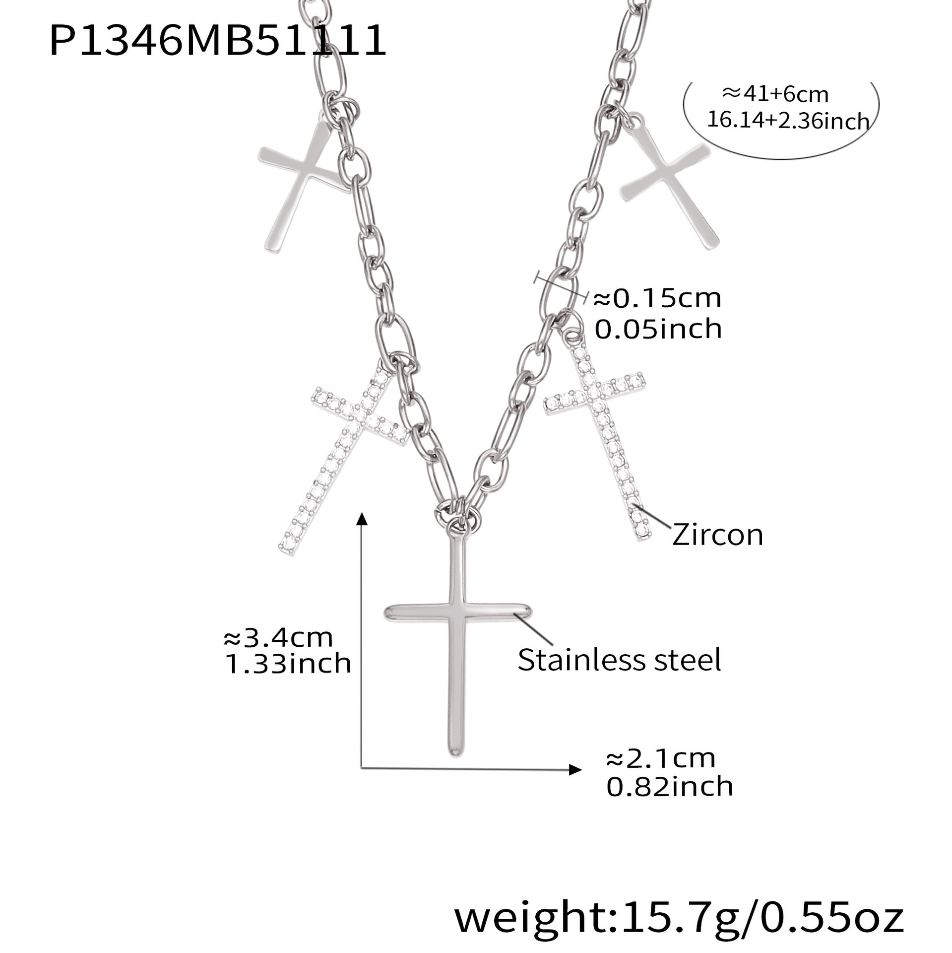 Pavé Cross Layering Necklace