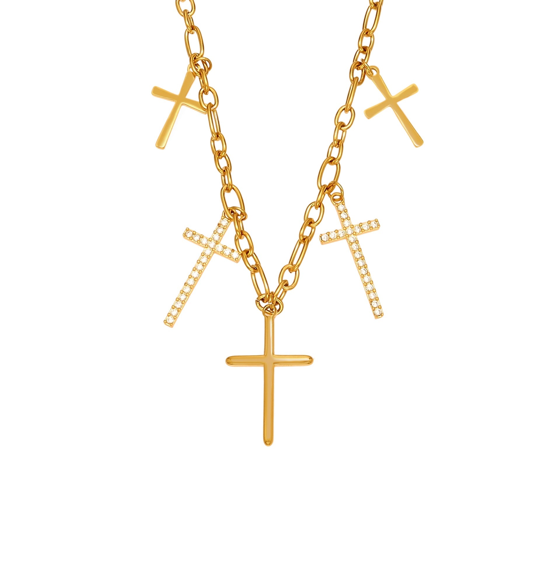 Pavé Cross Layering Necklace
